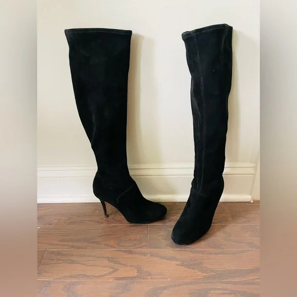COLE HAAN NIKE AIR Black Suede Pull On Boots Size 6.5 B